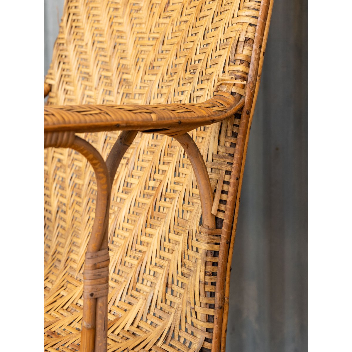 Fauteuil en osier Ernest N°1096 - Bon état bois clair, DEBONGOUT