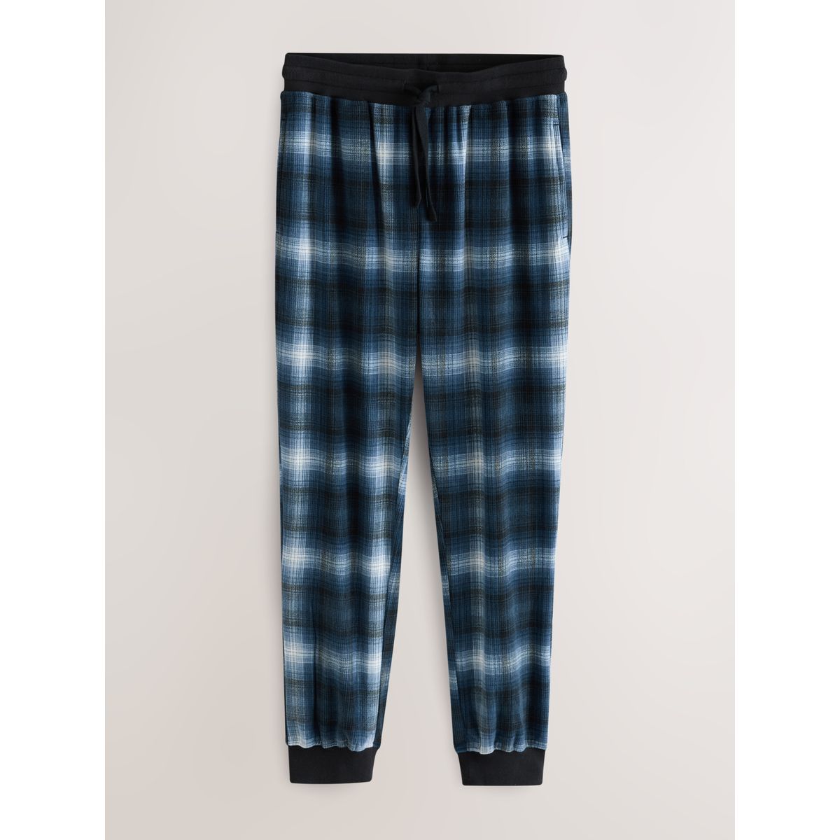 Pyjama motionflex à manches longues carreaux bleu marine, NEXT