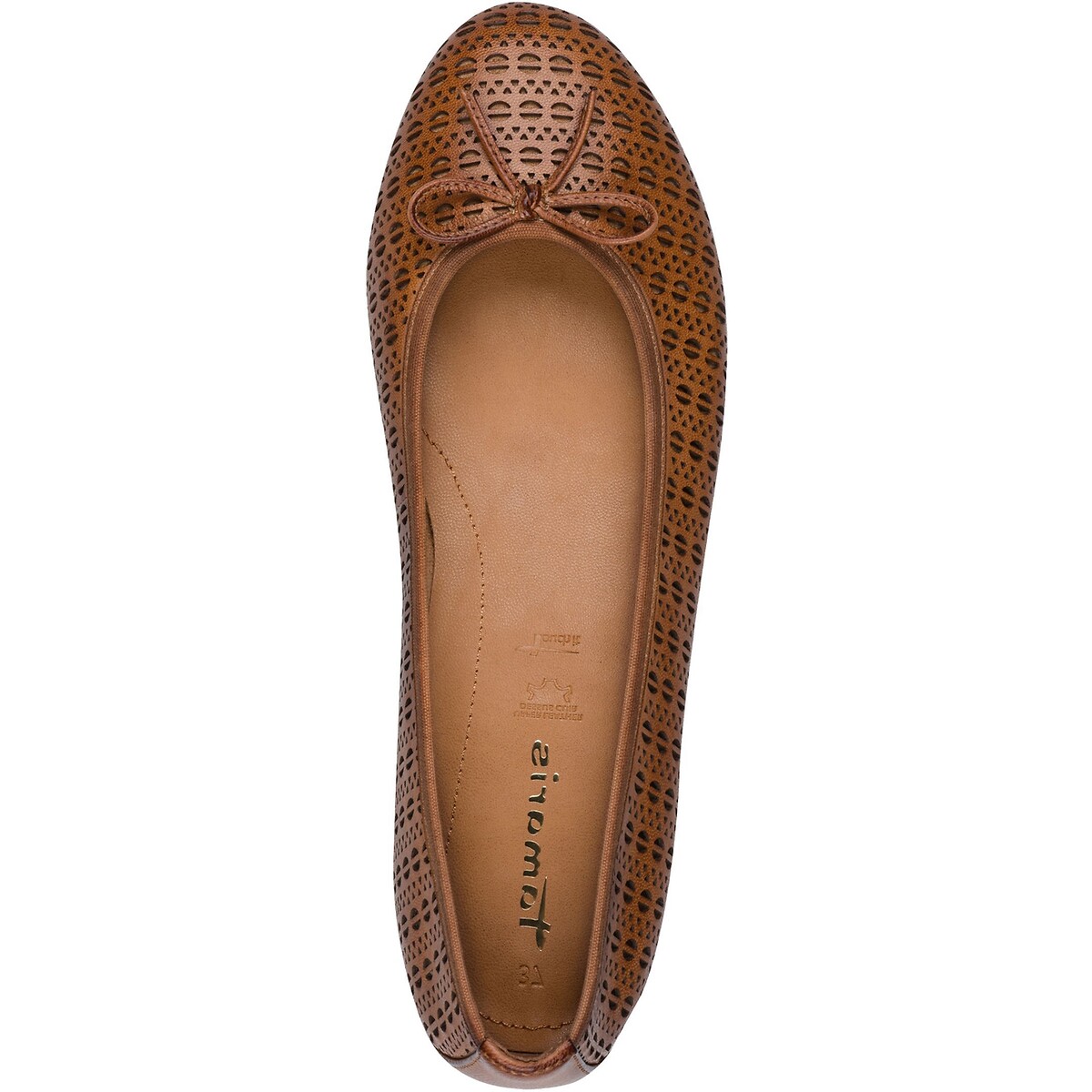 Ballerines en cuir marron, TAMARIS