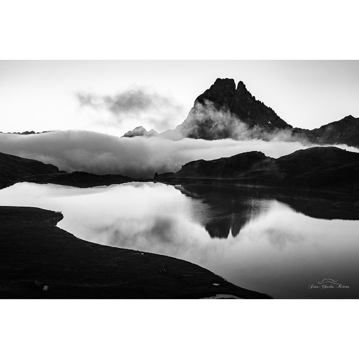 Tableau noir et blanc pic du midi d'ossau tableau alu dibond, HEXOA