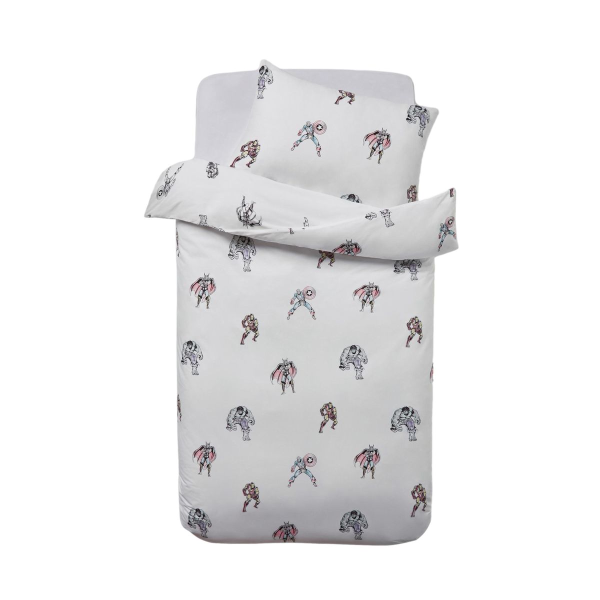 Parure de lit coton disney avengers blanc, NEXT