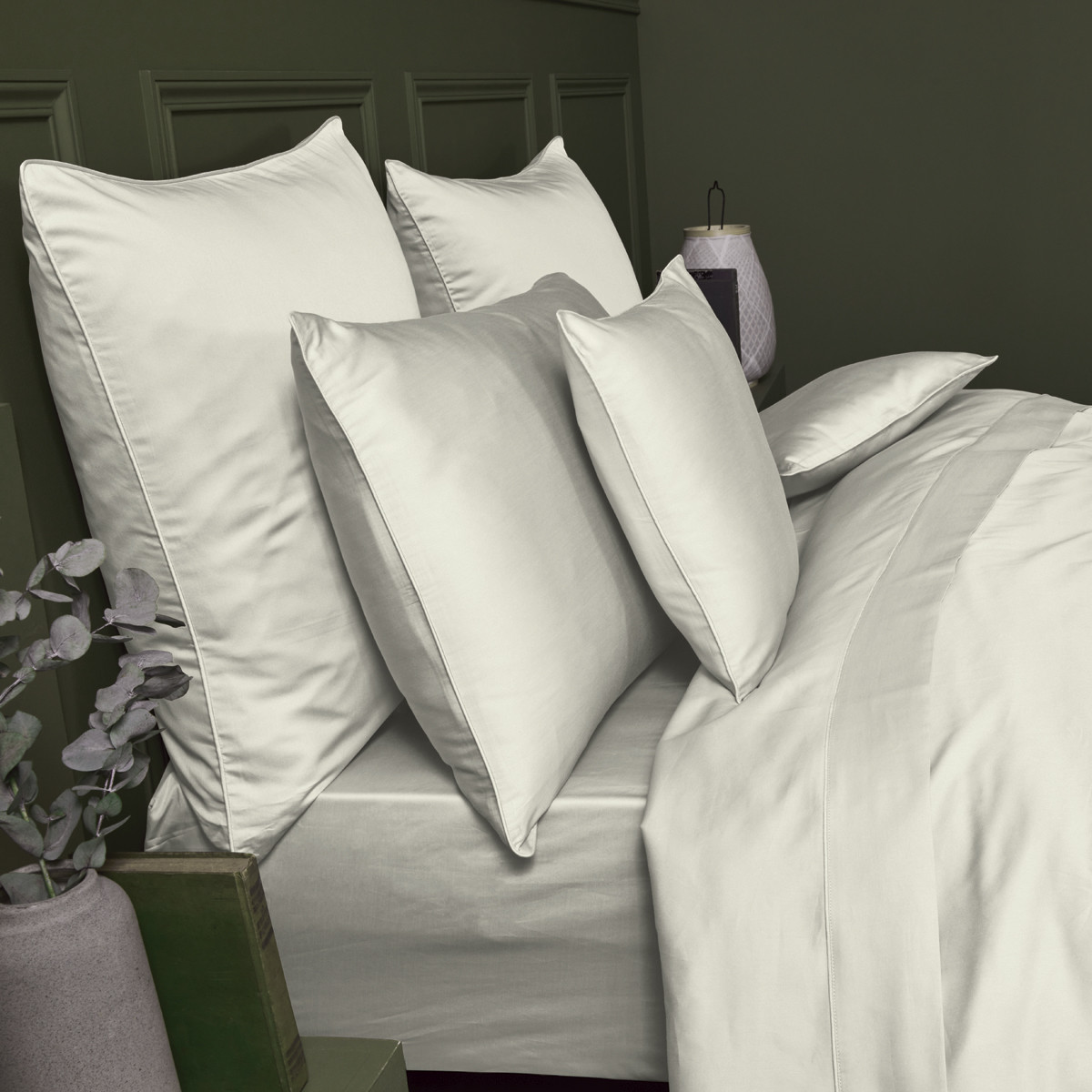 Housse de couette satin de coton AVA UNI angora, GARNIER THIEBAUT