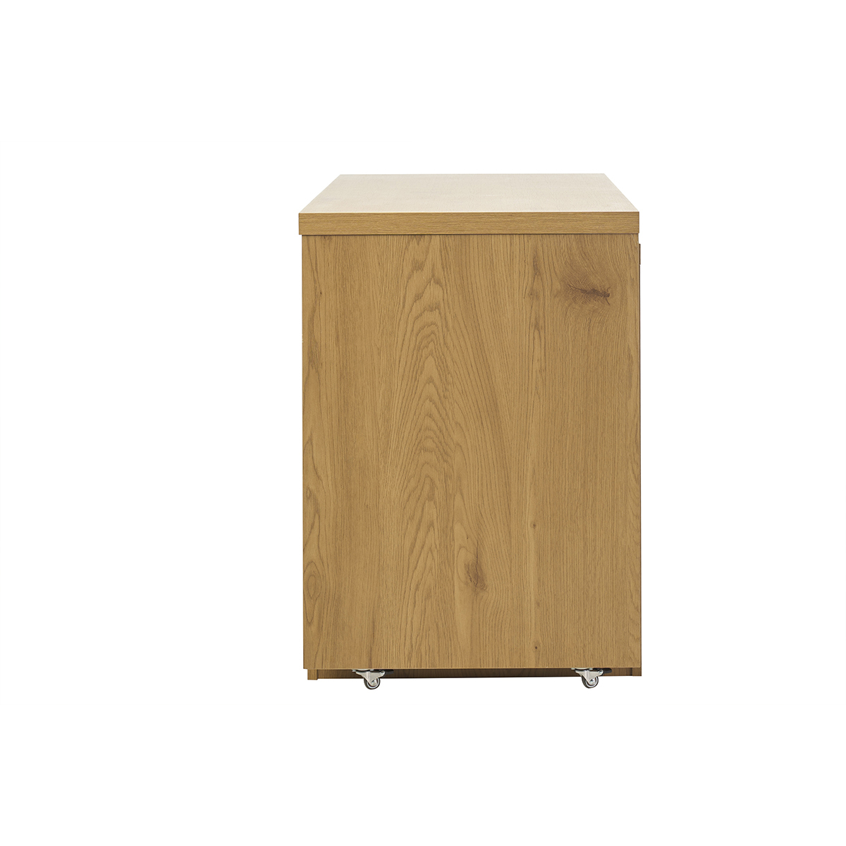 Bureau modulable avec rangements finition bois clair chêne L153-269 cm MELVIN couleur unique, MILIBOO