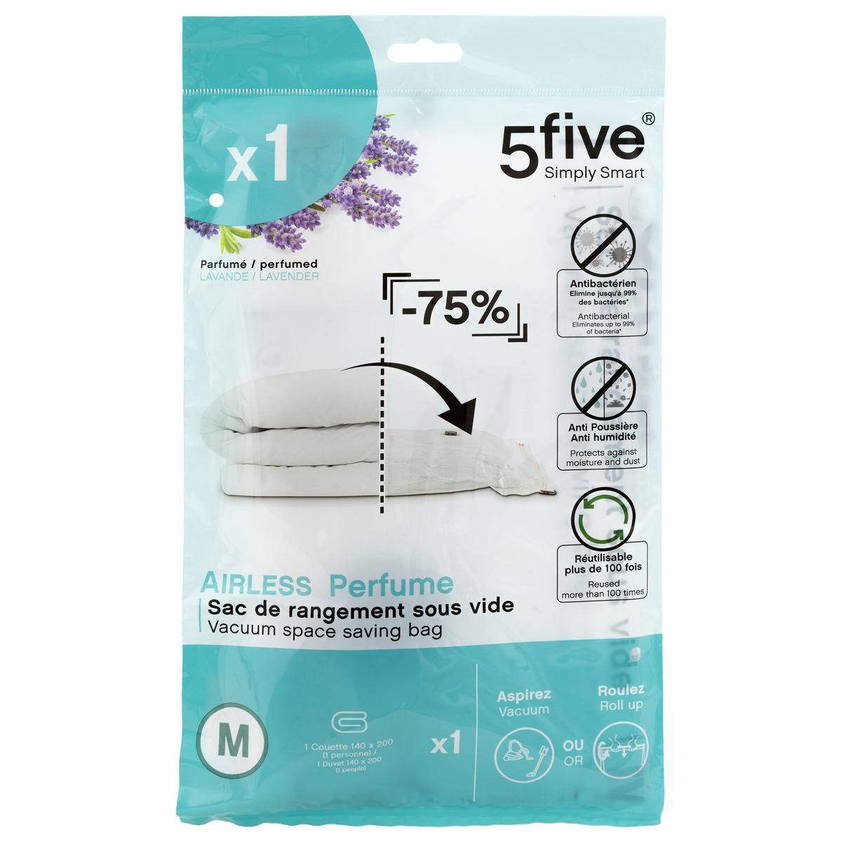 Sac compresseur air parfumé 60x80 multicolore, 5FIVE SIMPLY SMART