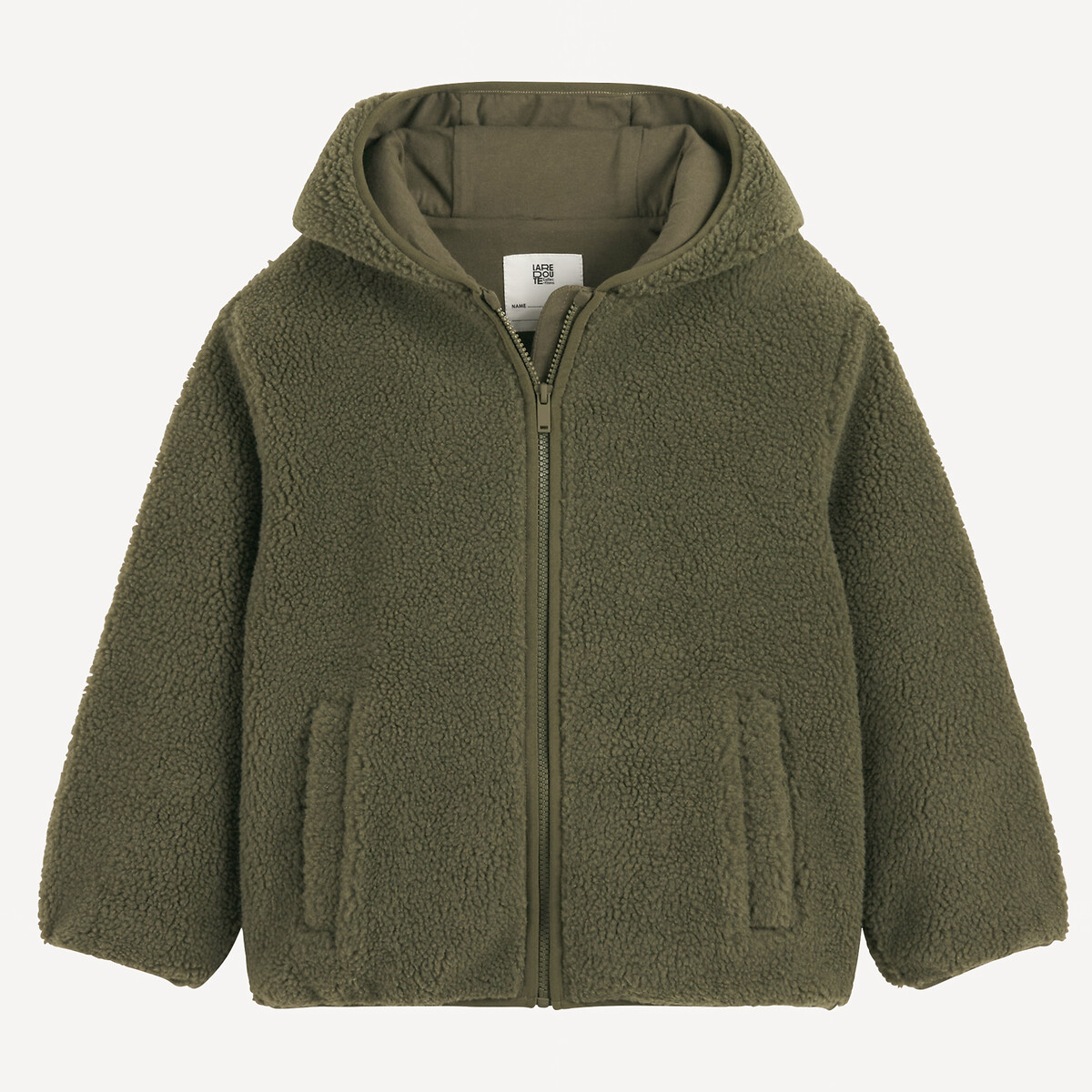 Gilet à capuche en sherpa vert kaki, LA REDOUTE COLLECTIONS