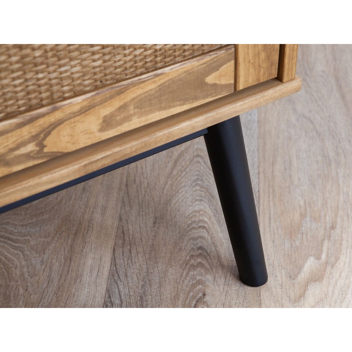 Meuble TV 180 cm bois massif, ALBI marron clair, BOBOCHIC