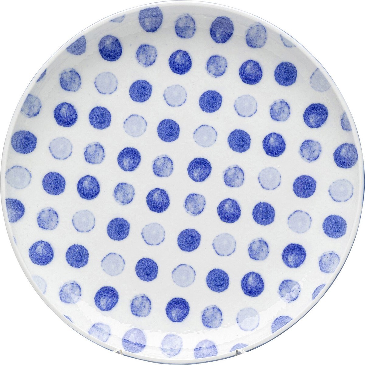 Lot de 6 assiettes plates à dessert à pois, PARTITO bleu, KARE DESIGN