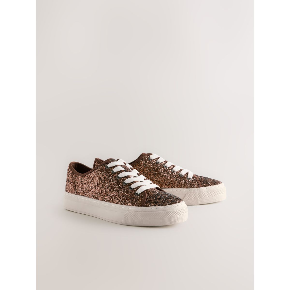 Baskets à lacets pailletées forever comfort® paillettes bronze, NEXT