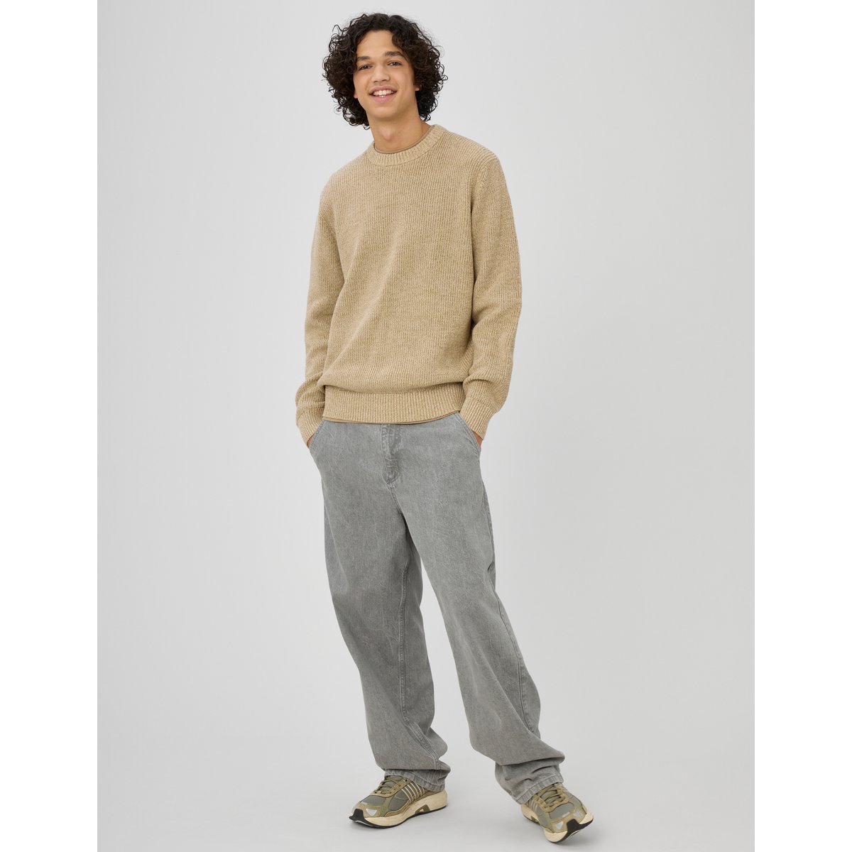 Pull col rond marron, BZB