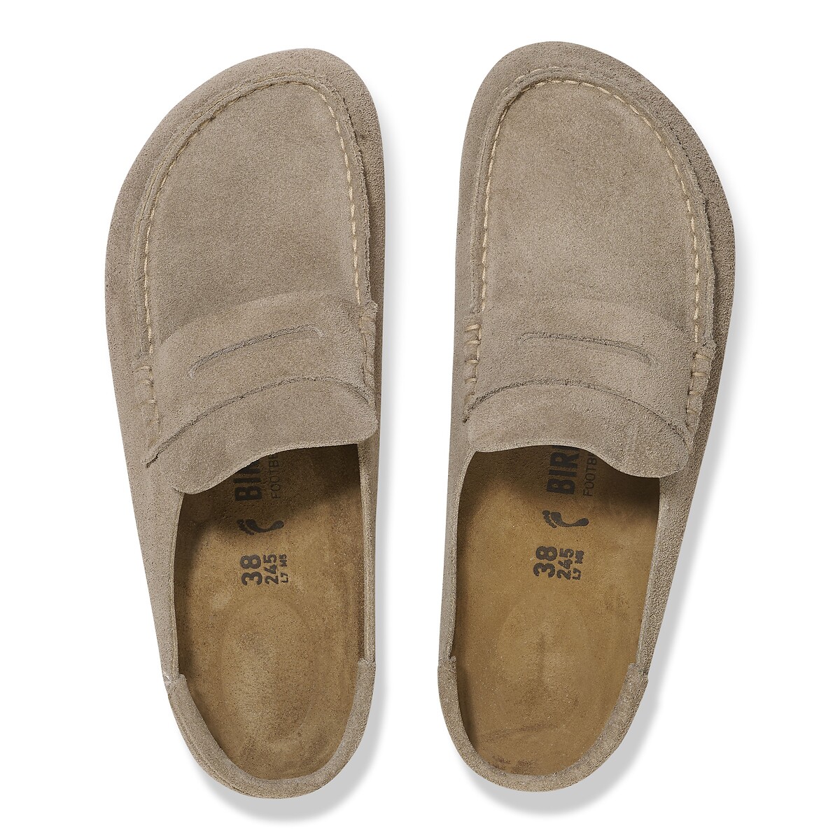Sabot in pelle scamosciata NAPLES WRAPPED beige, BIRKENSTOCK