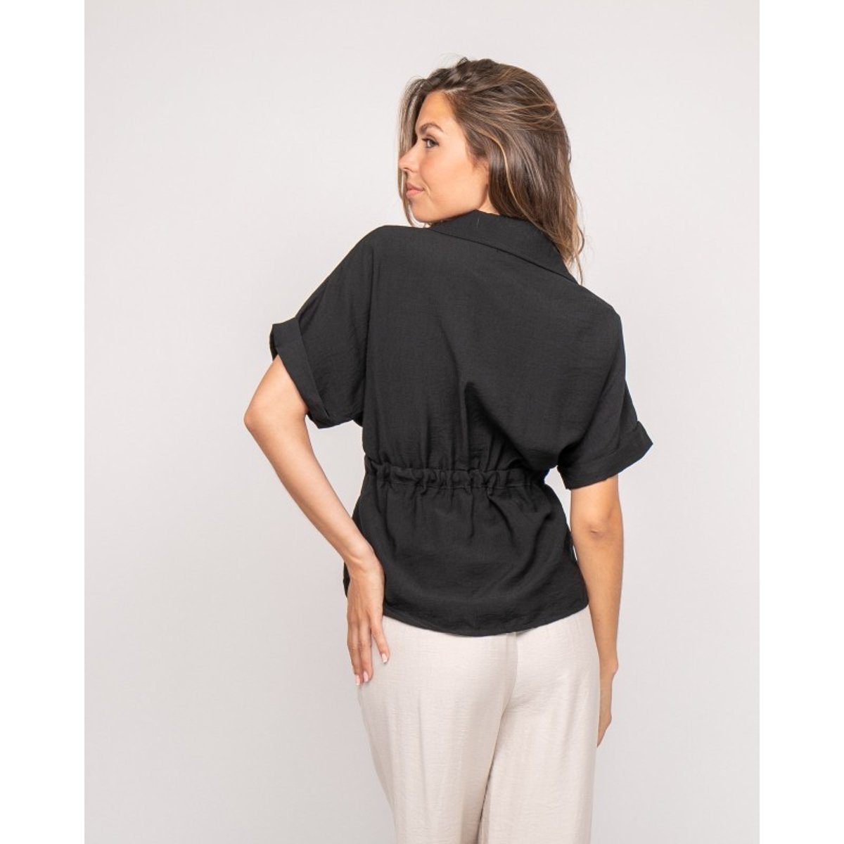 Chemise Saharienne Orwin noir, DONA LISA