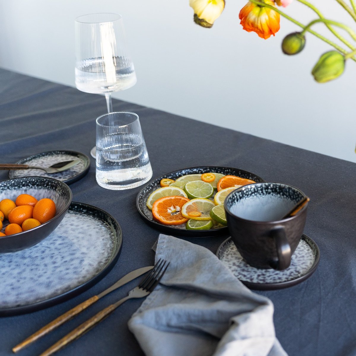 Lot de 4 assiettes plates 21cm, SOHO gris, KARE DESIGN