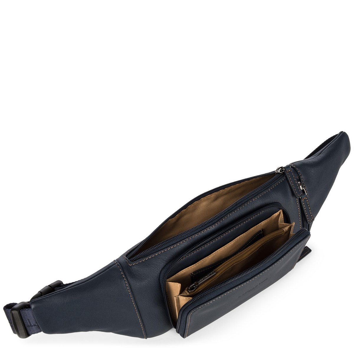 Sac banane SOFT VINTAGE HOMME bleu foncé - camel, LANCASTER