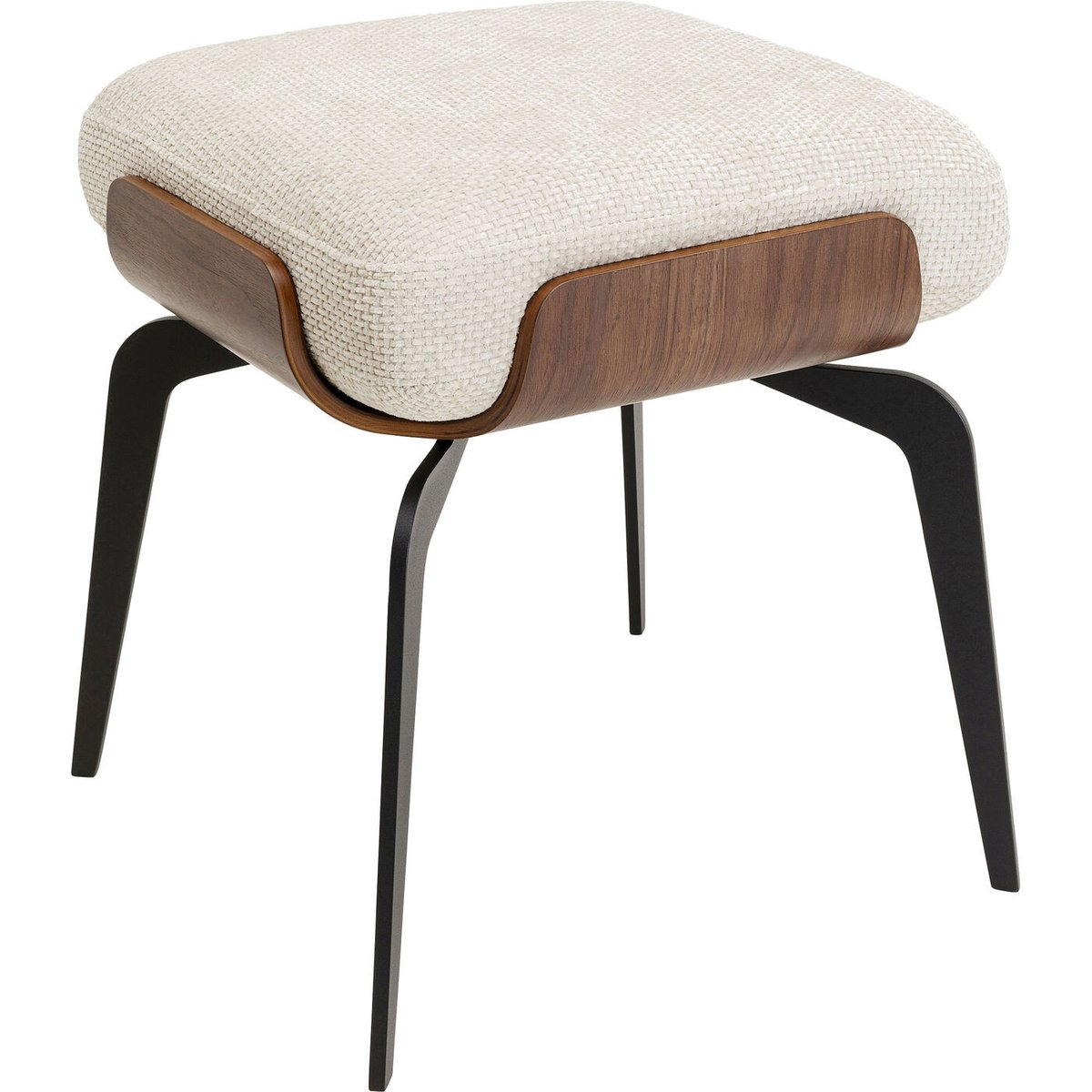 Tabouret en polyester tressé et hêtre, MARC beige, KARE DESIGN