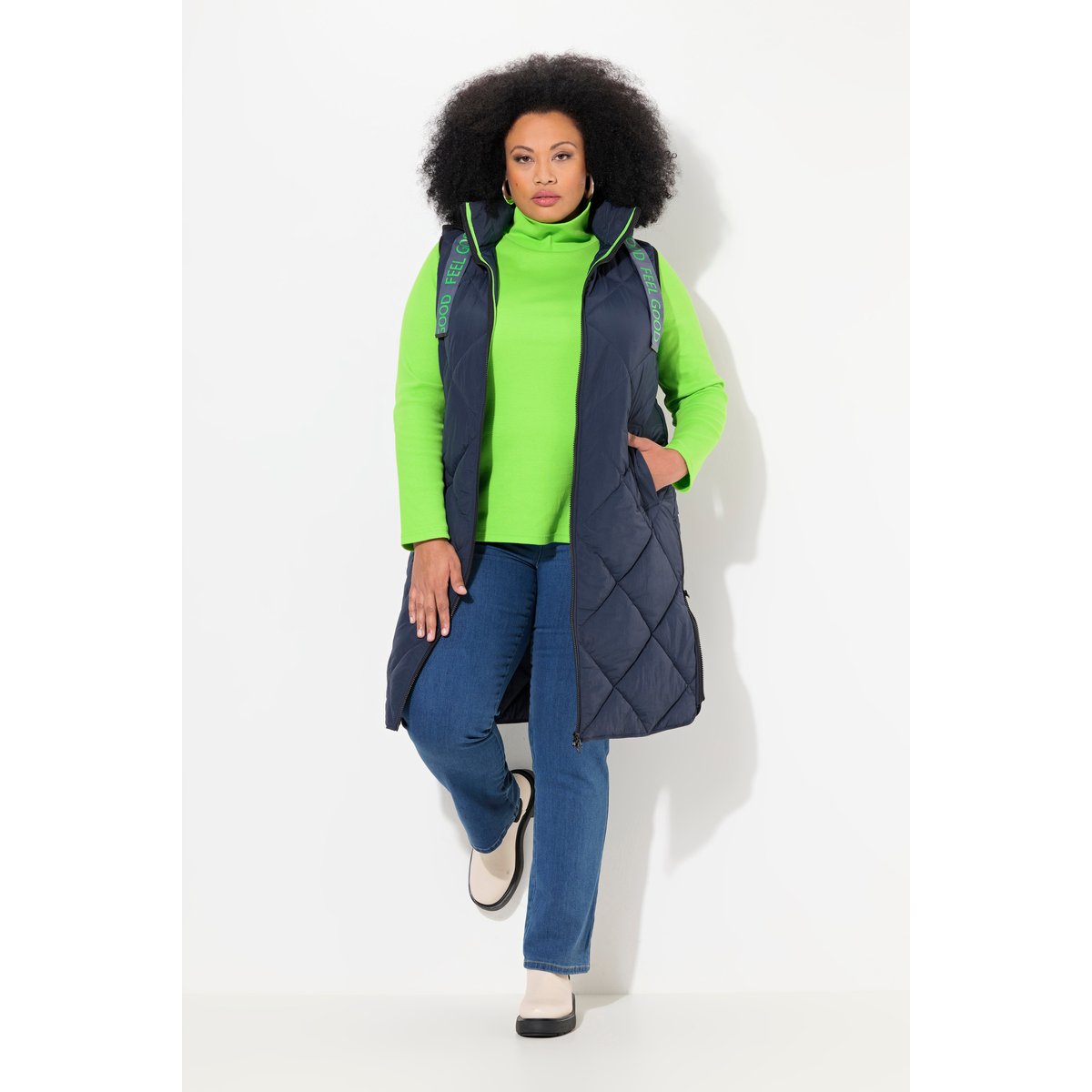 Gilet matelassé à capuche amovible marine, ULLA POPKEN