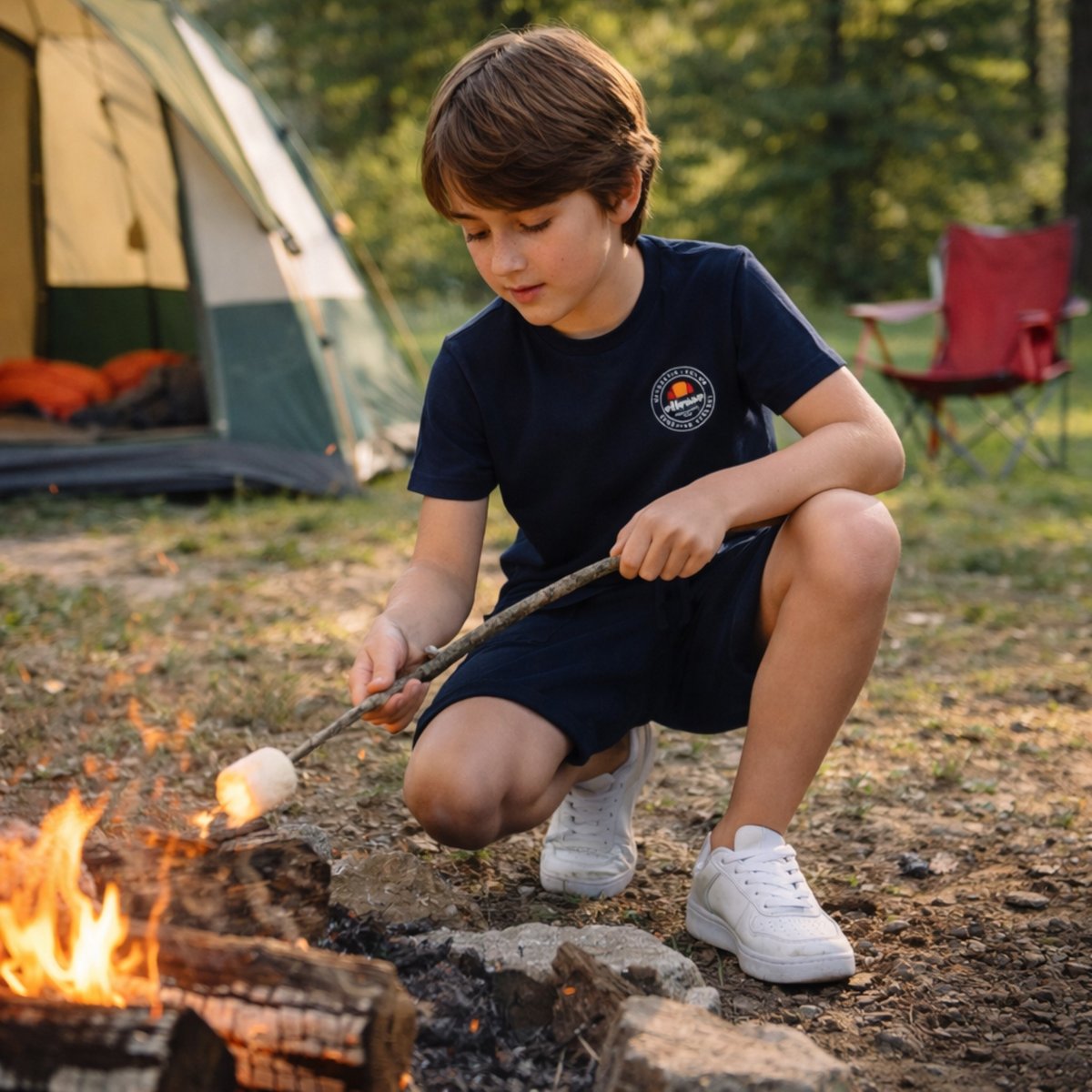 Ensemble t-shirt manches courtes et short SUMMER CAMP bleu marine, ELLESSE