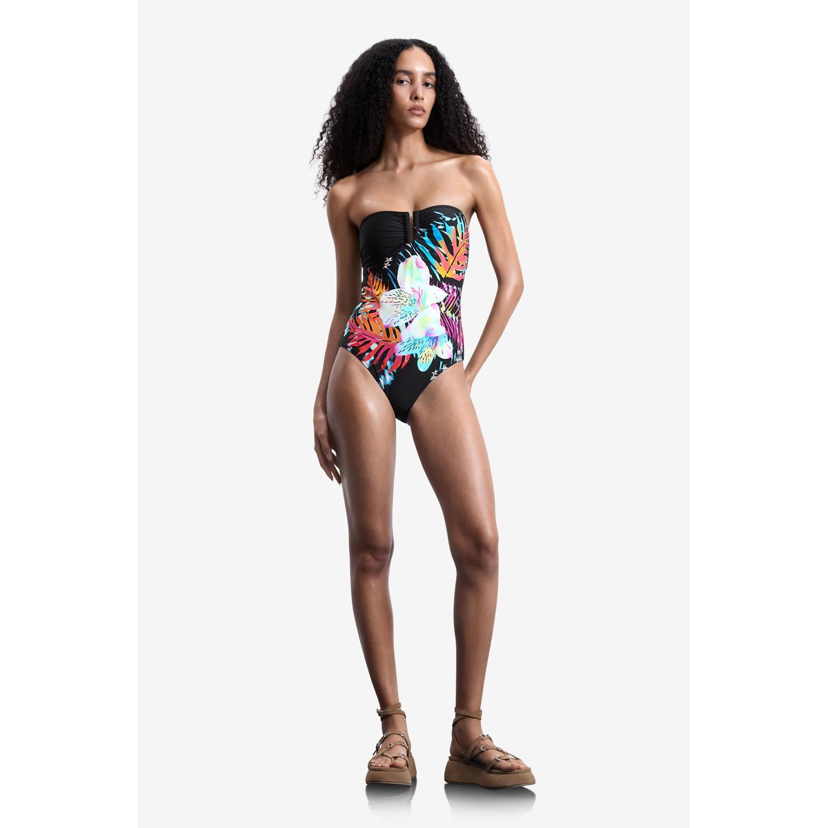 Maillot de bain tropical noir, DESIGUAL