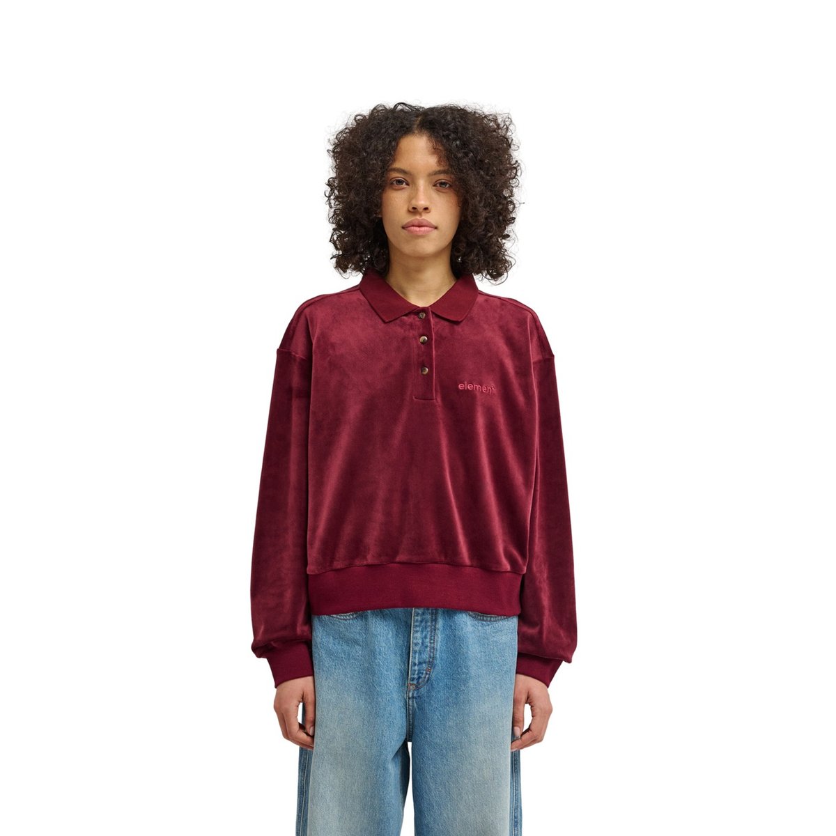 Polo en velours LOWCASE rouge zinfandel, ELEMENT