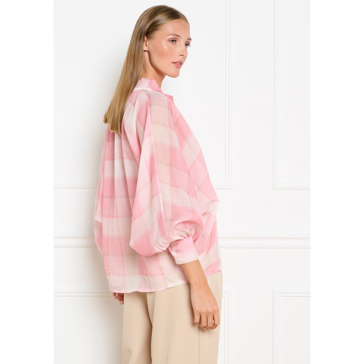 Blouse voile à n?ud rose clair, LOLALIZA