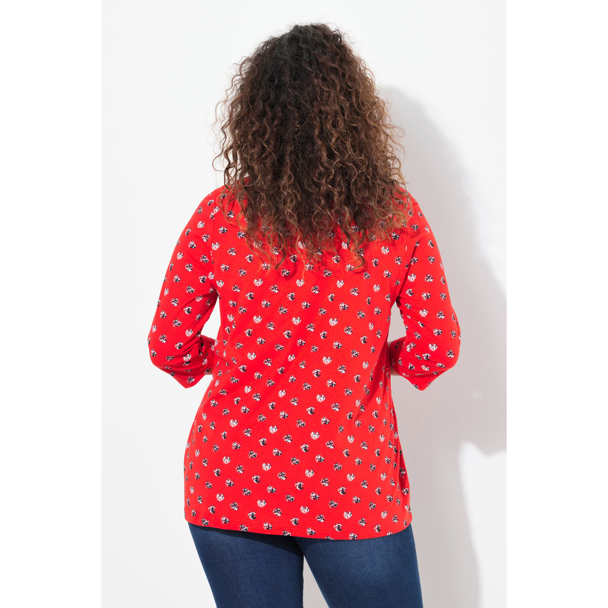 T-shirt motif points rouge néon, ULLA POPKEN