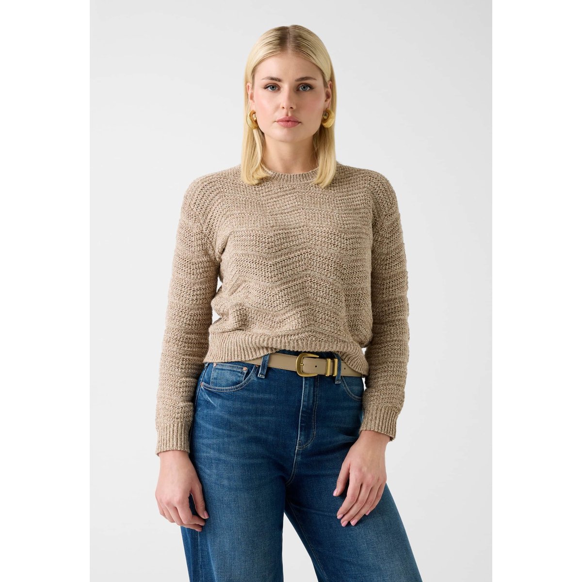 Pull À Détail Fil textile beige, GUESS