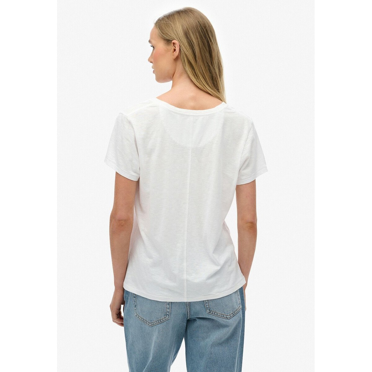 T-shirt brodé blanc, SUPERDRY