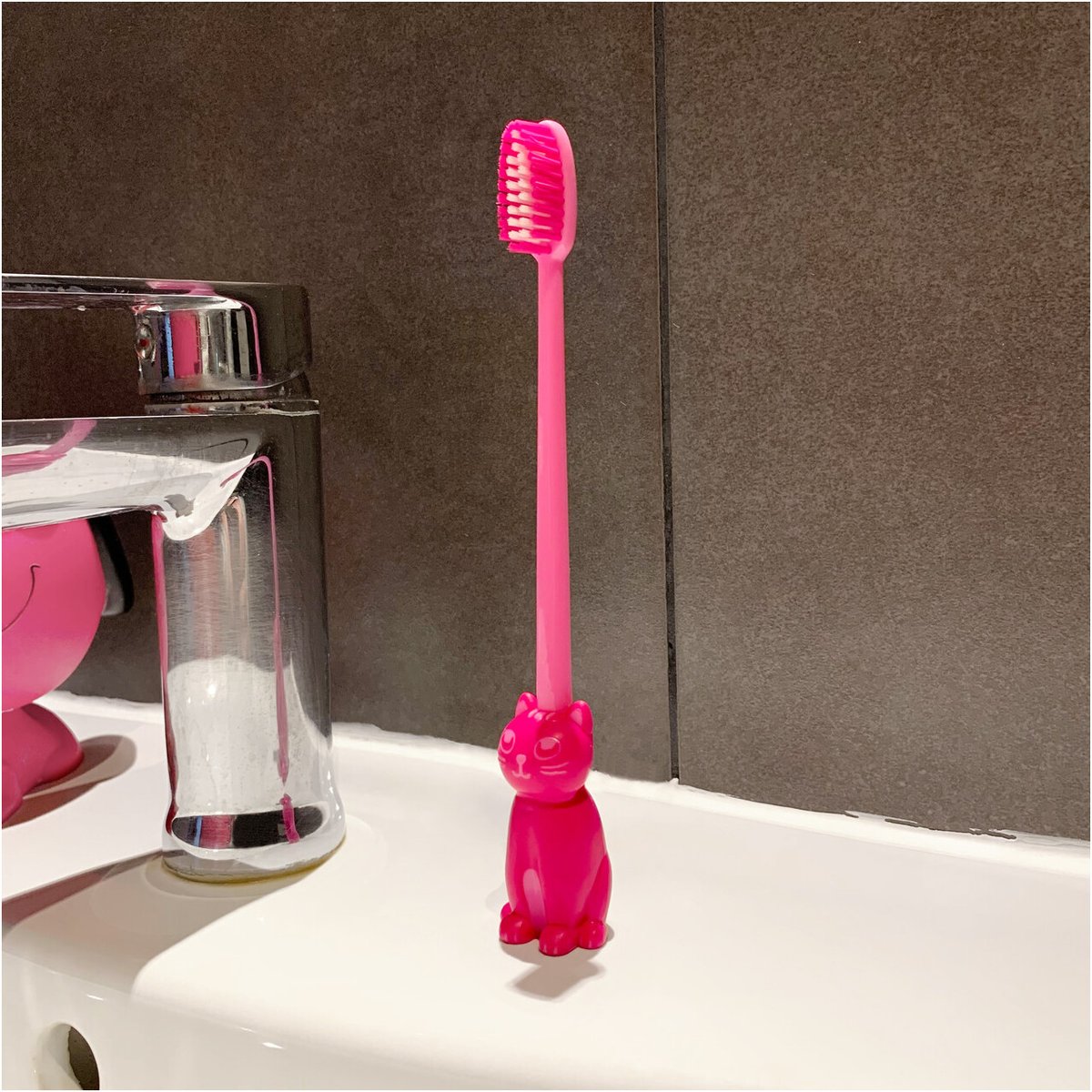 Brosse à dents Cat Smile rose, PYLONES