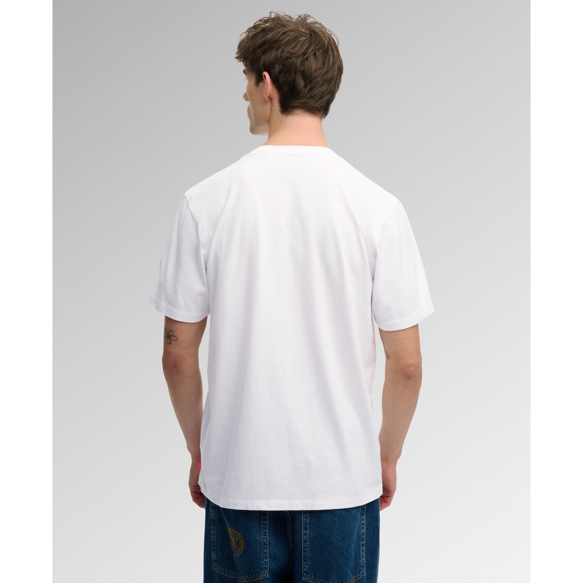 T-shirt Micro Logo Coupe Décontractée blanc cassé, SUPERDRY