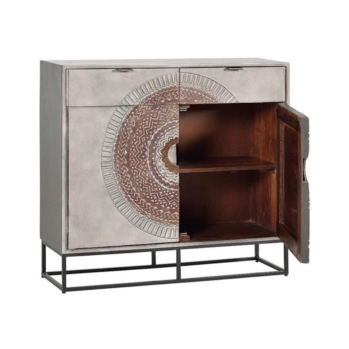Buffet 2 tiroirs - QUIRINE gris, DECORATION D’AUTREFOIS