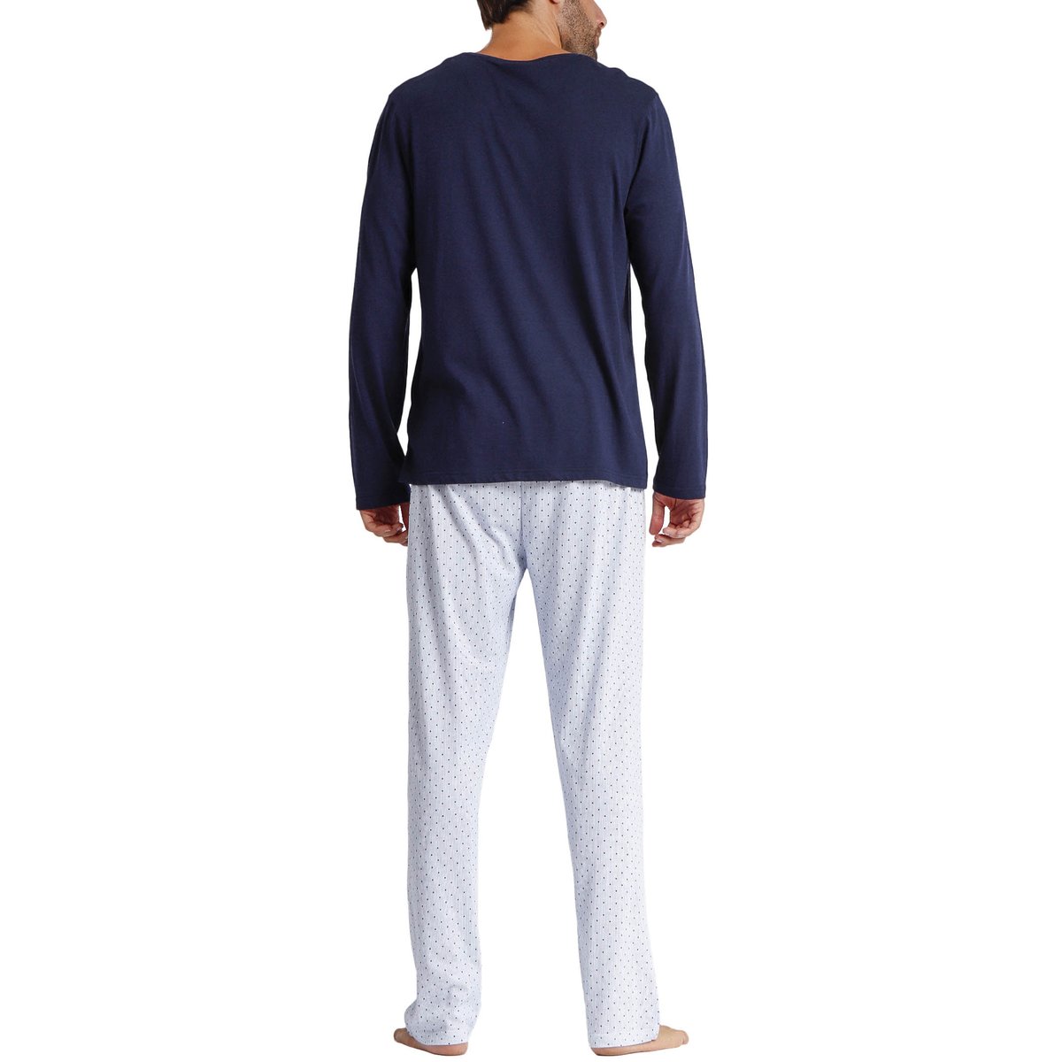 Pyjama pantalon top manches longues Stripes And Dots bleu, ADMAS