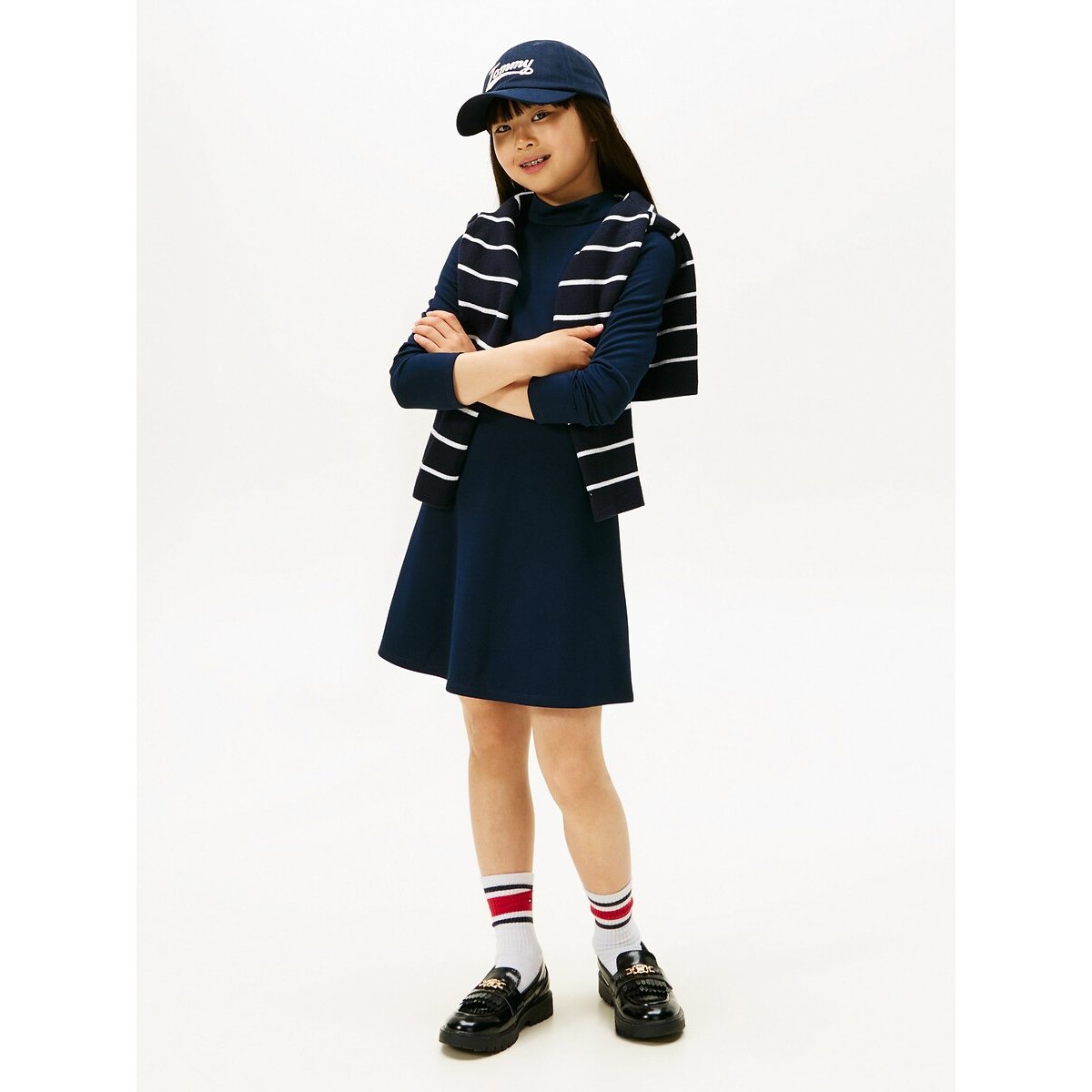 Long Sleeve Turtleneck Dress navy blue, TOMMY HILFIGER