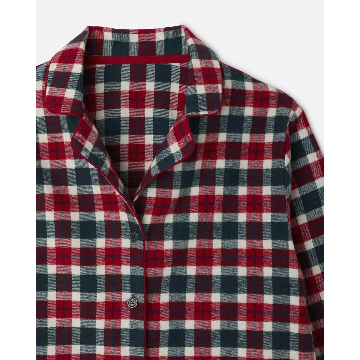 Pyjama carreaux en flanelle rouge/vert, DAMART