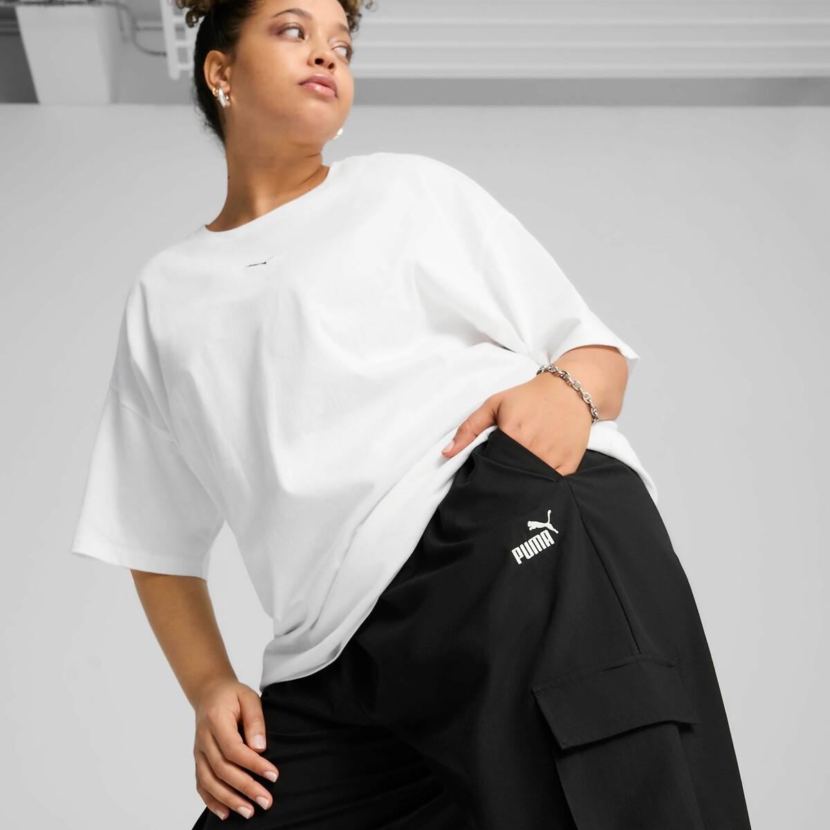 Pantalon large ESSENTIAL SMALL LOGO noir, PUMA