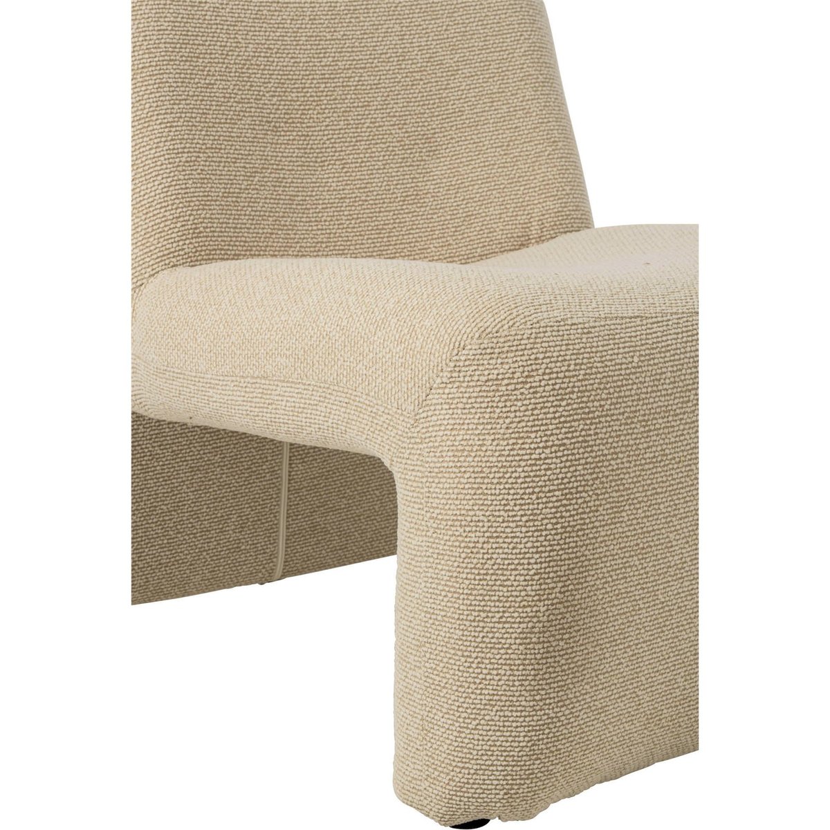 Chaise longue en tissu bouclé écru, RECOLLECTION