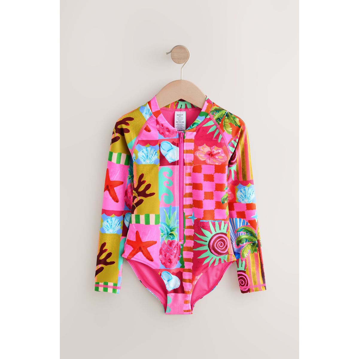 Maillot de bain anti-uv à manches longues rose multi, NEXT