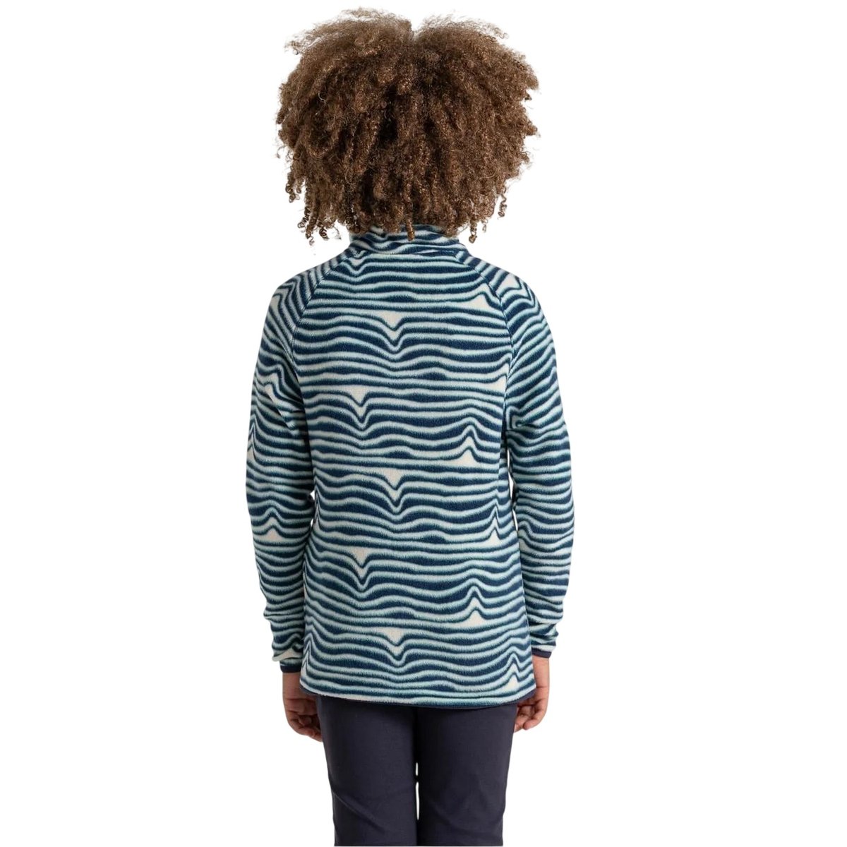 Sweat à col montant zippé motif/style ondulé KAI bleu mer foncé ondulé, CRAGHOPPERS