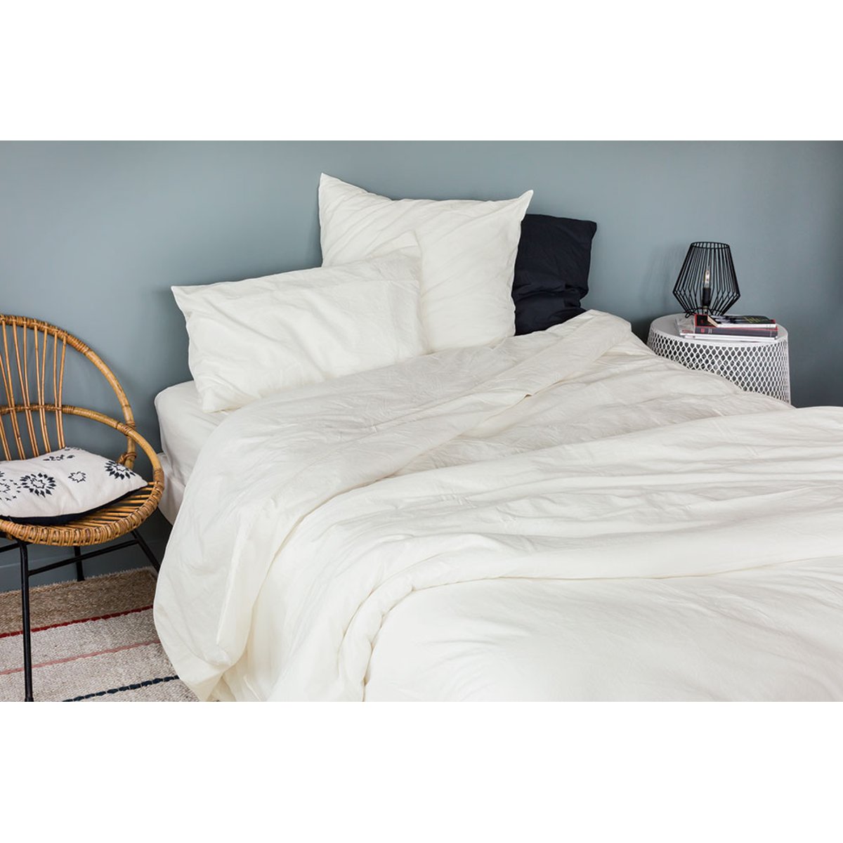 Drap housse en coton Lavé Oekotex ivoire, TOISON D OR