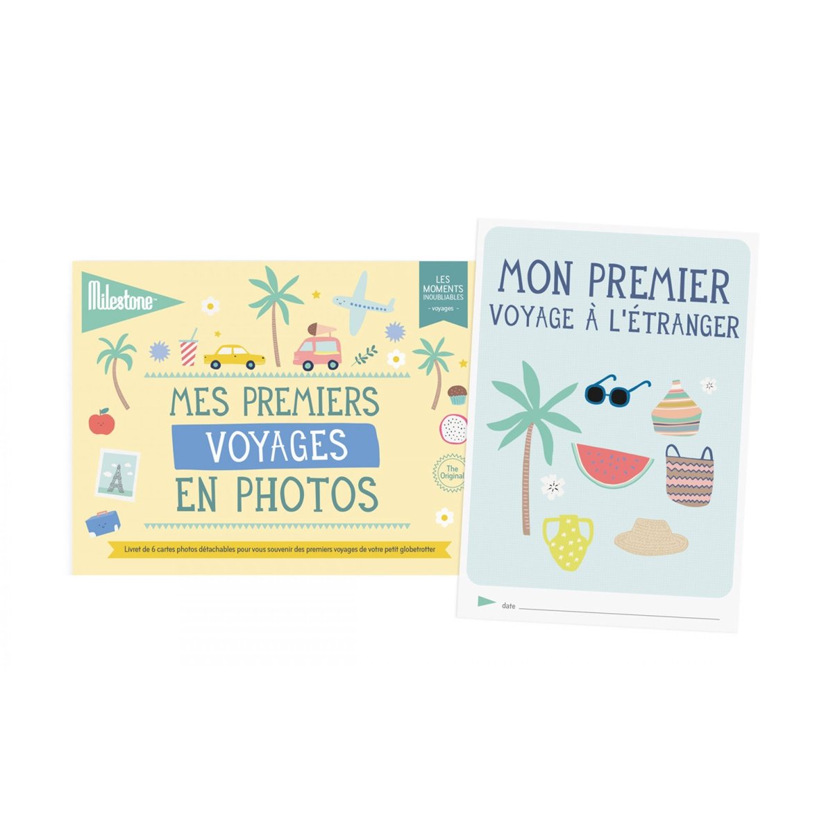 Livret Mes premiers voyages en photos jaune, MILESTONE