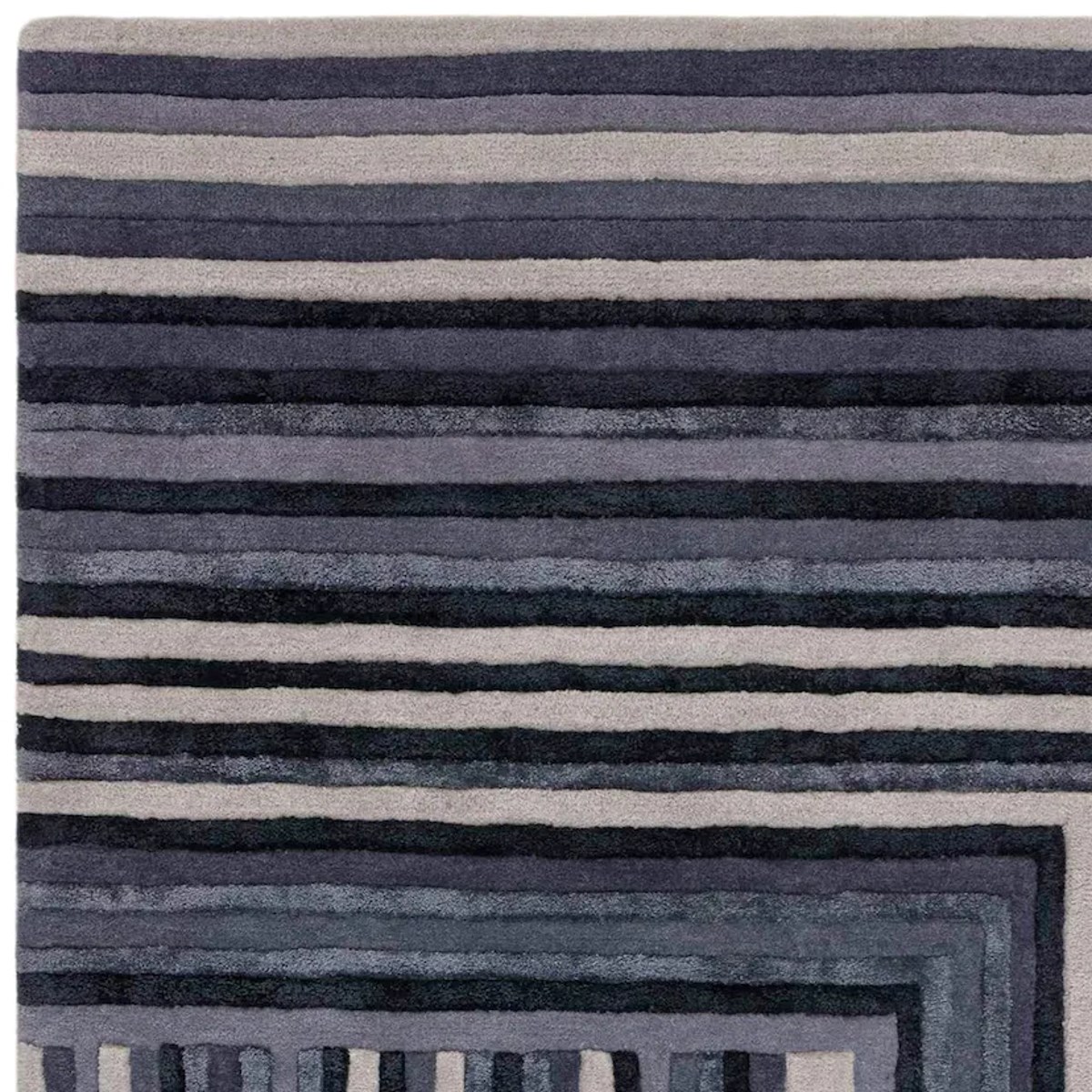 Tapis salon et chambre moderne en laine NETO bleu, NOVATREND
