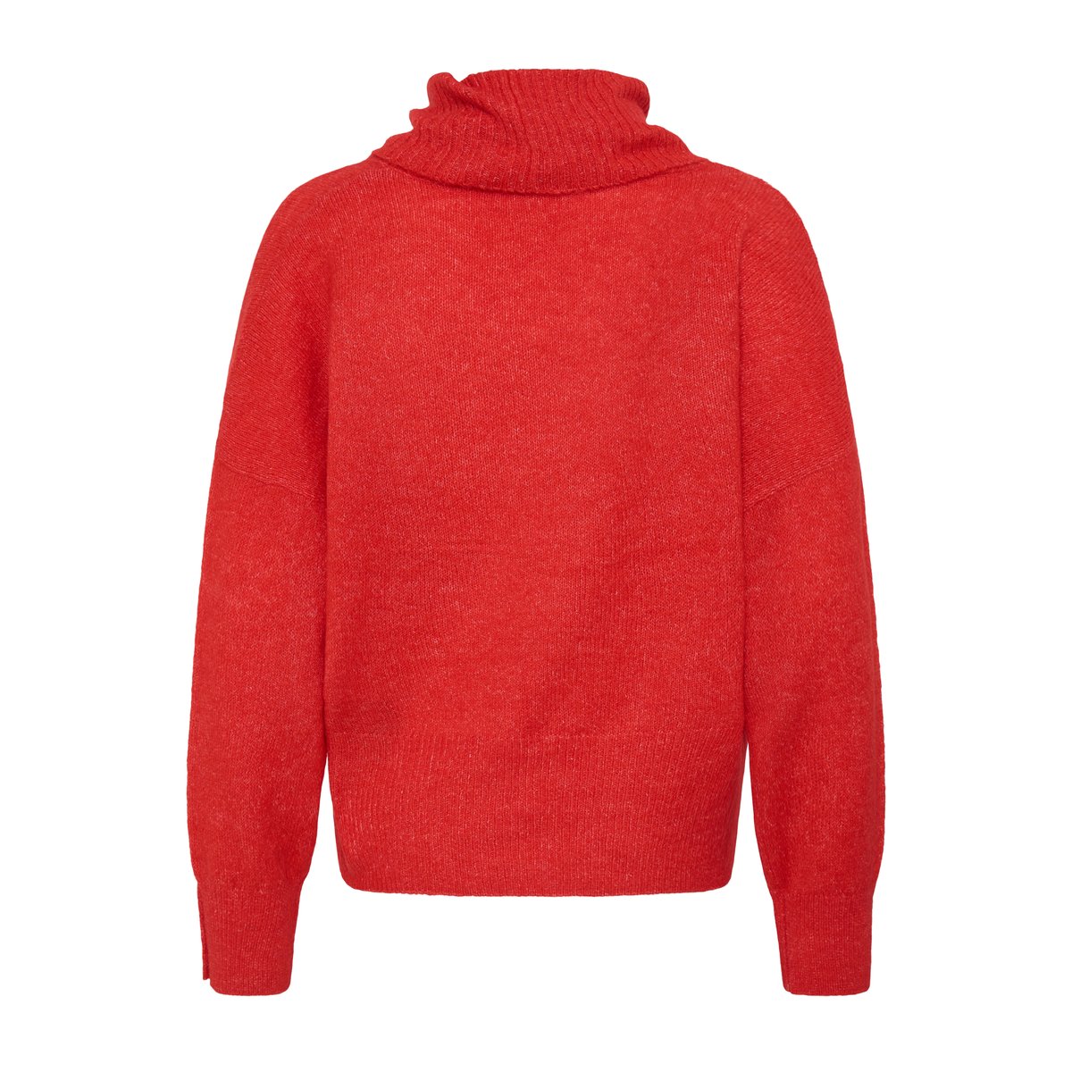 Pull en maille manches longues rouge poinsettia, ICHI