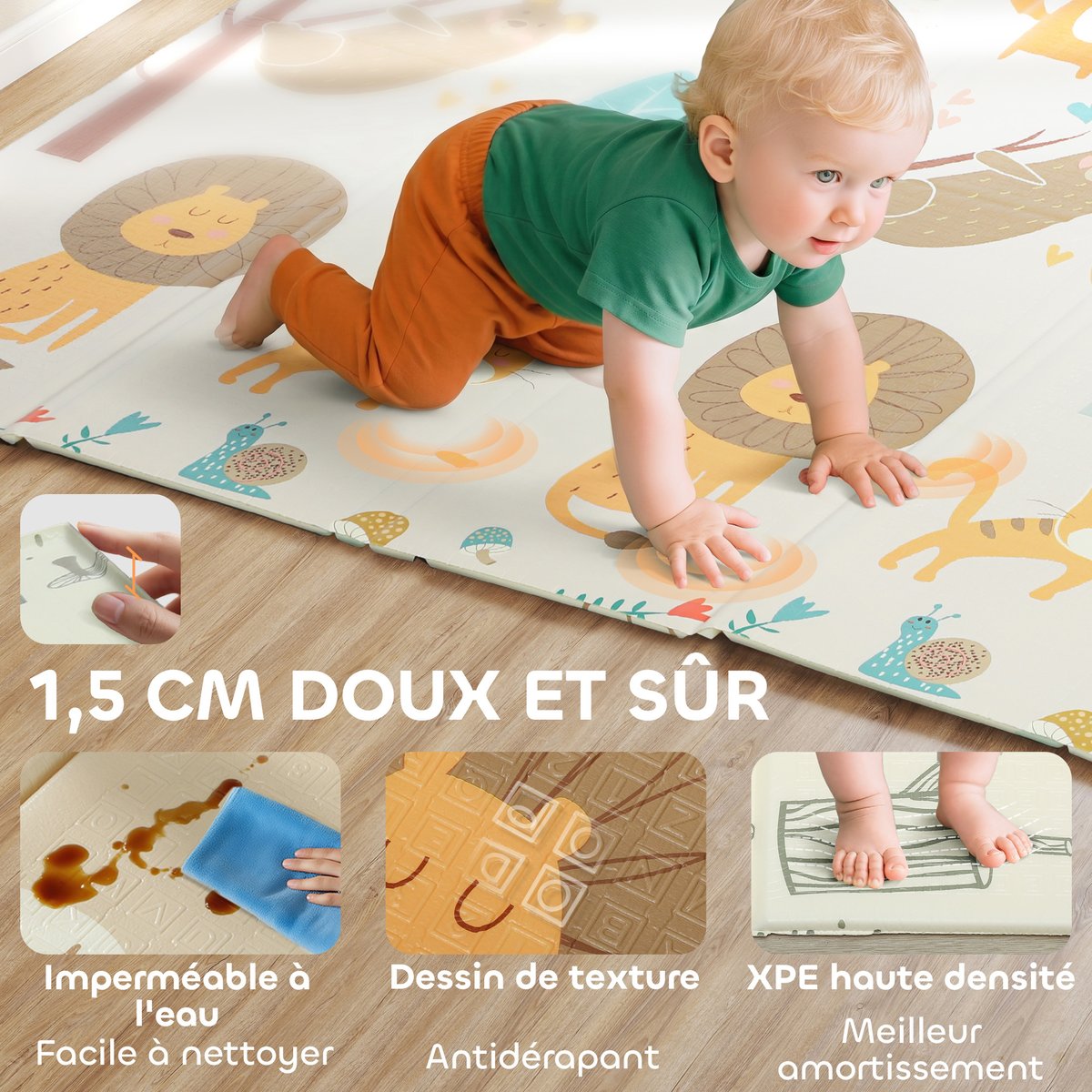 Tapis de jeu pour enfants XPE Multicolore multicolore, AIYAPLAY