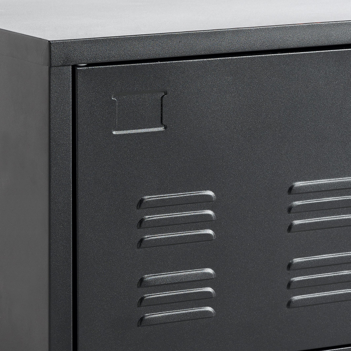Meuble bas 2 portes en métal acier, Hiba noir, LA REDOUTE INTERIEURS