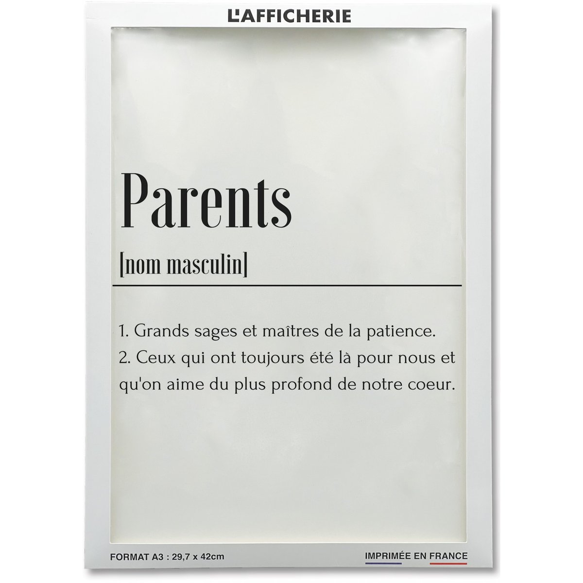 Affiche Définition Parents blanc, L'AFFICHERIE