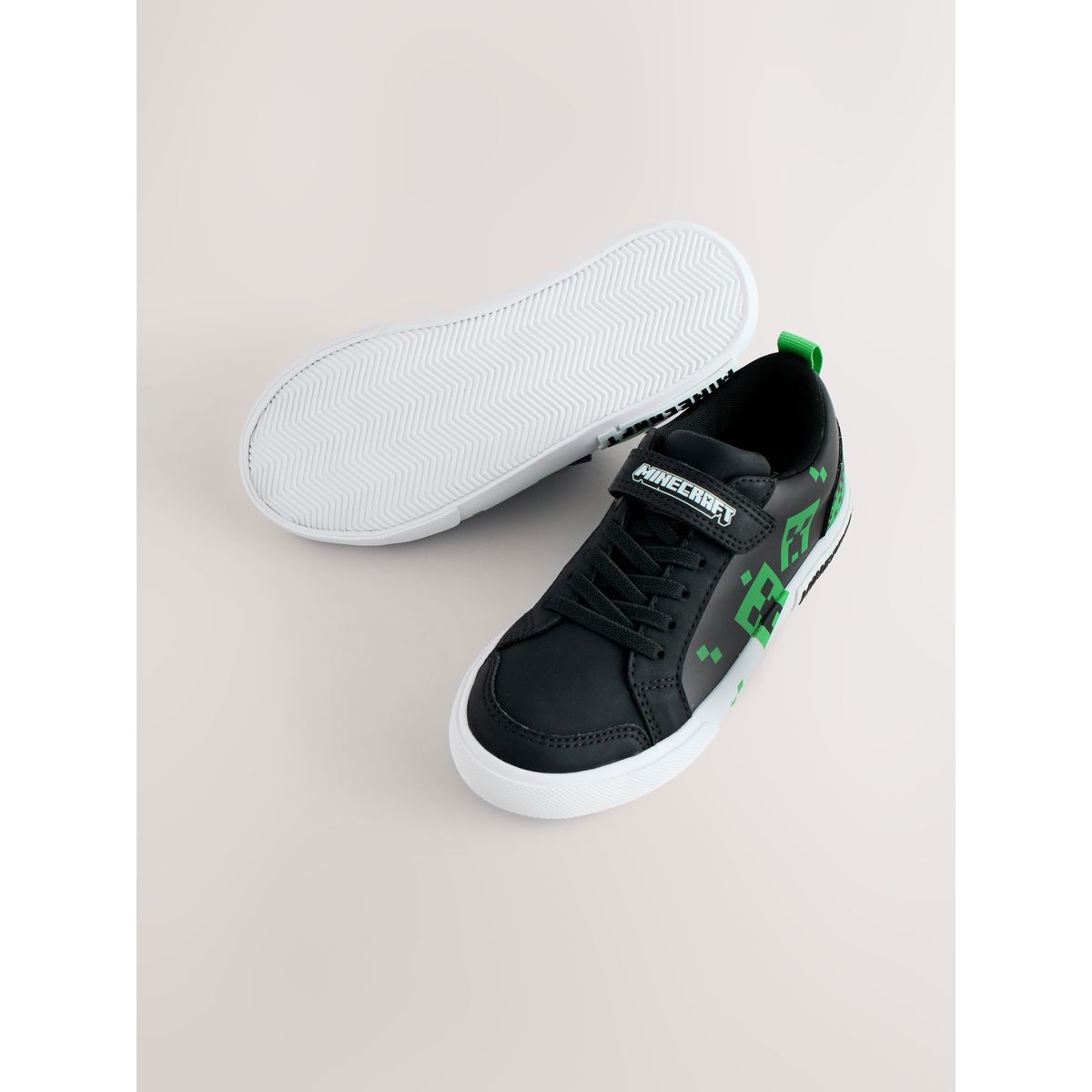 Baskets à lacets élastiques minecraft noir, NEXT