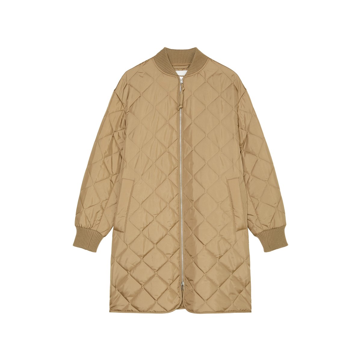 Blouson long style aviateur regular en ripstop résistant à l'eau marron, MARC O’POLO DENIM