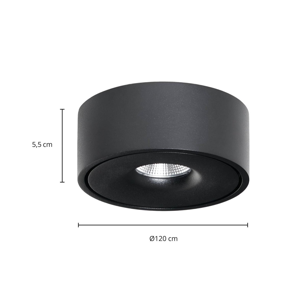 Plafonnier en aluminium moderneLED, Rotari noir, ARCCHIO