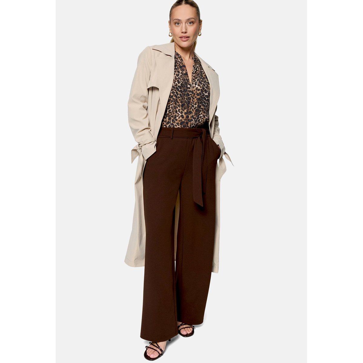 Pantalon d'été à ceinture à nouer chicory coffee, ZERO