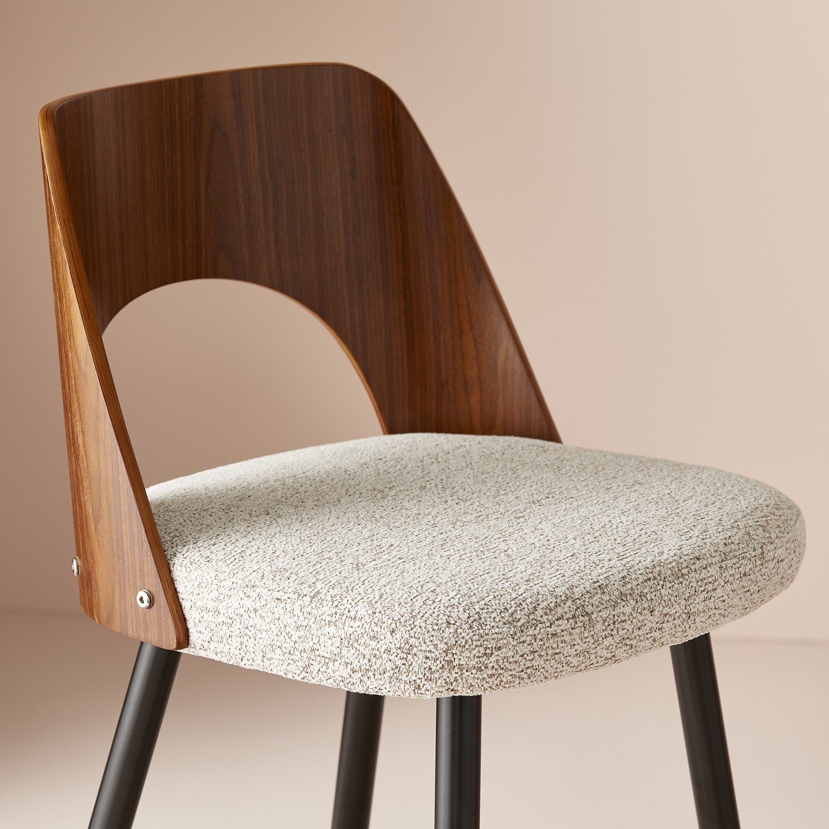 Chaise de comptoir en tissu beige L45 cm - AUSTIN noir, SIGNATURE