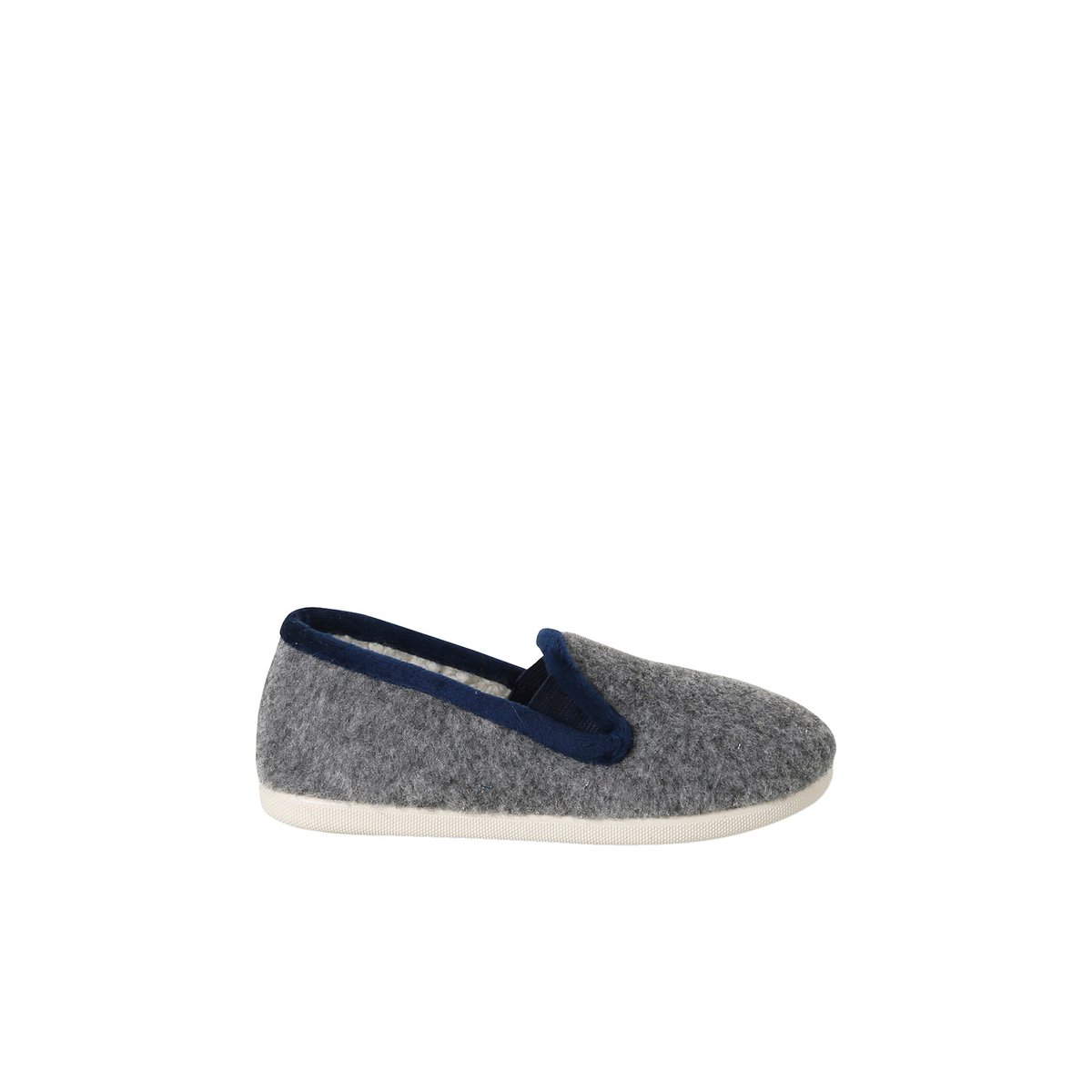 Chaussons velours élastiqués - Fabriqués en France gris, VERTBAUDET