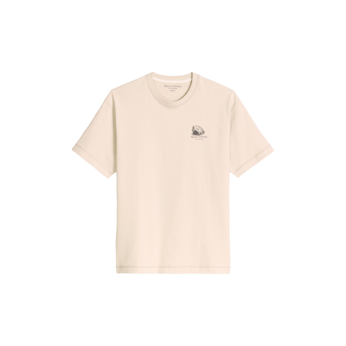 T-shirt surdimensionné avec un grand imprimé au dos beige, MARC O'POLO